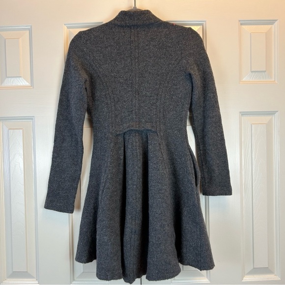 Anthropologie Rosie Neim Grey 100% Wool Coat - Picture 8 of 16